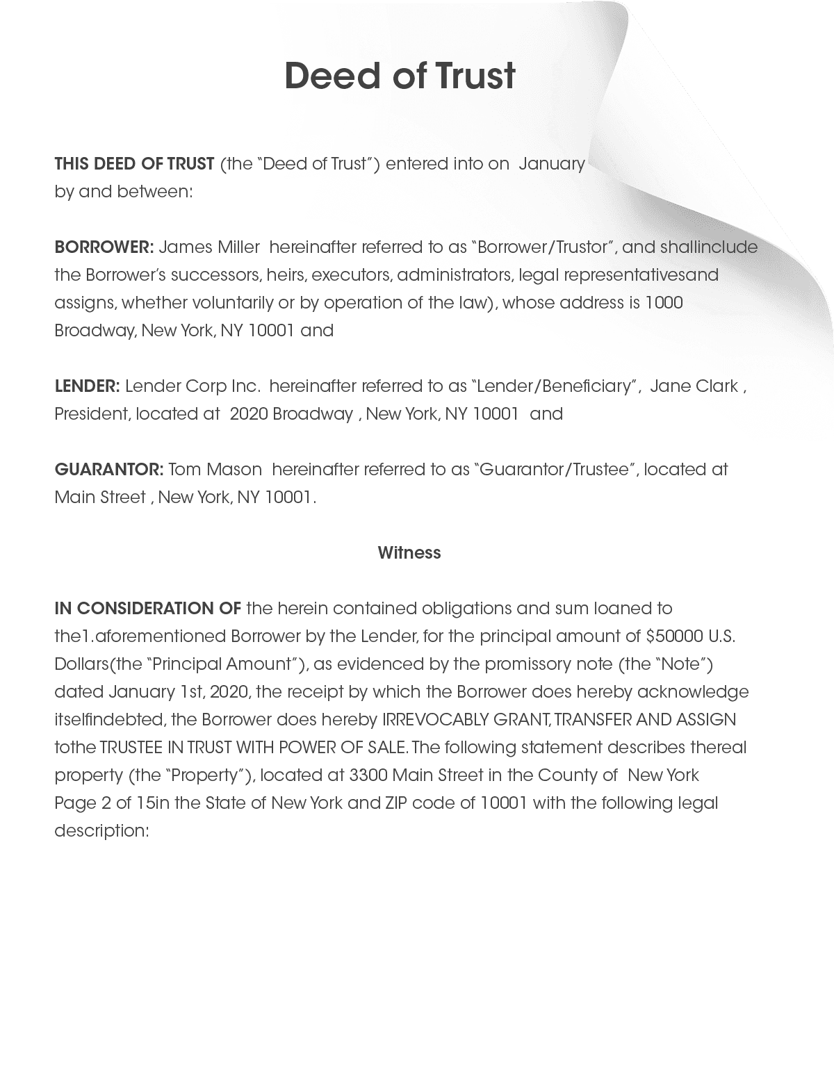 Deed Of Trust