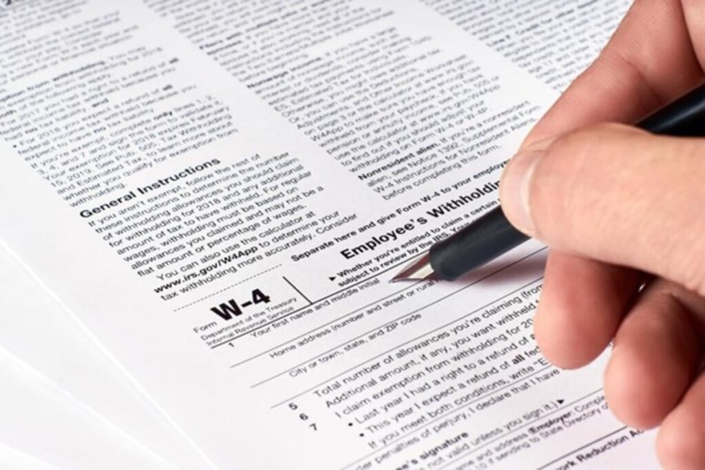 Filling out a W-4 Form