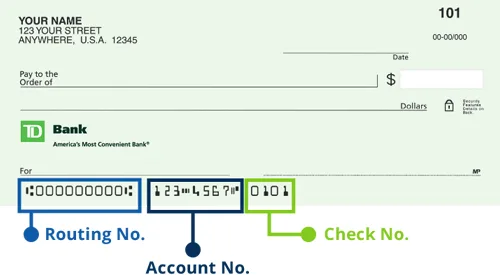 Numbers on a check Numbers on a check