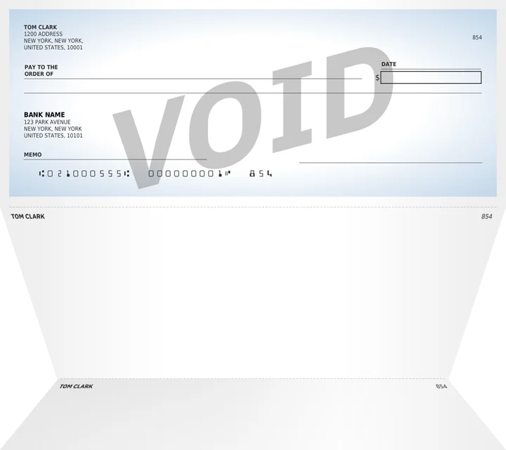 Voided Check Top Placement
