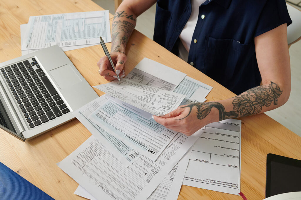 File form with the IRS