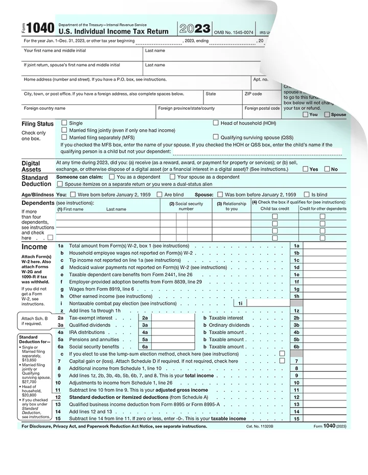 Form 1040 Preview