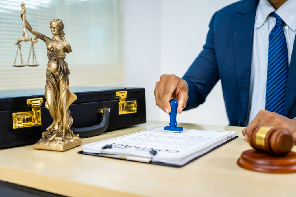 Man notarizing a contract