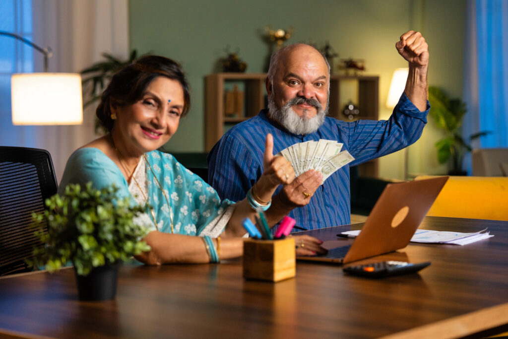 Elderly couple proving their income