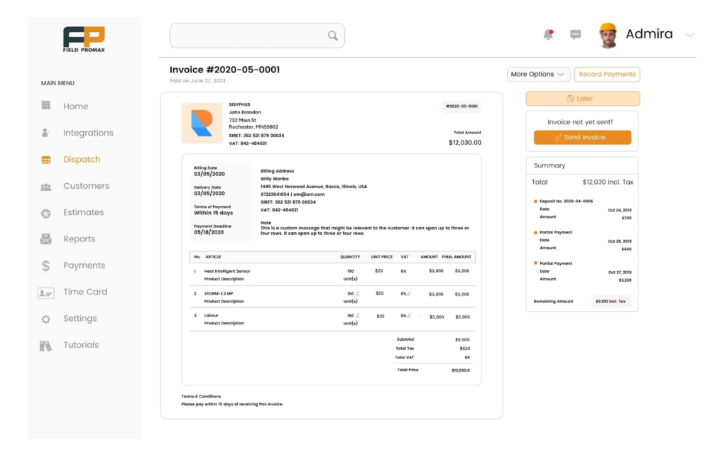KPI dashboard